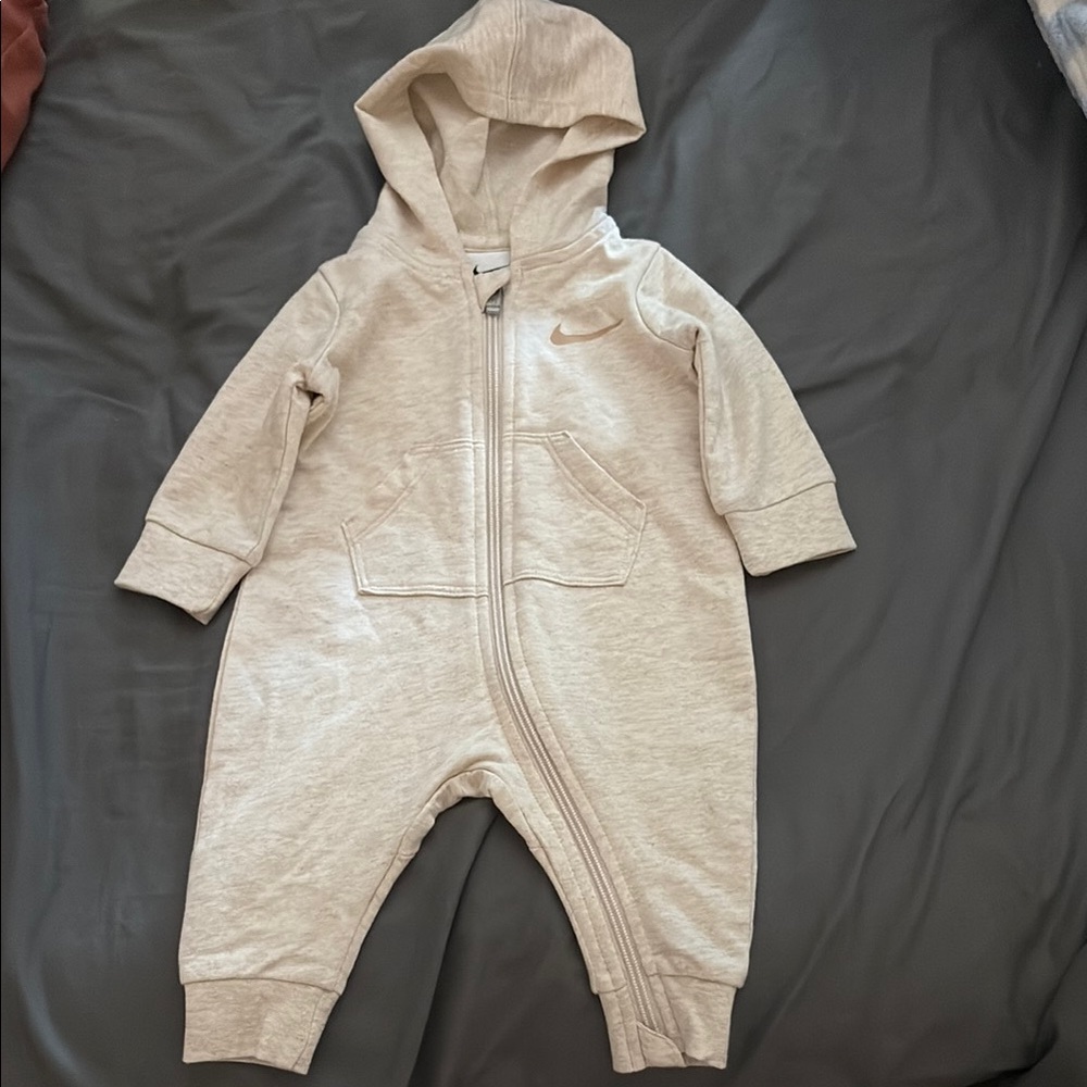 Nike Cream Hooded Baby One Piece